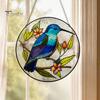 Sunlight Reflective Window Decoration Colorful Hummingbird Wall Hanging Decoration, Stained Acrylic Suncatcher for Easy Install Pendant Decor,