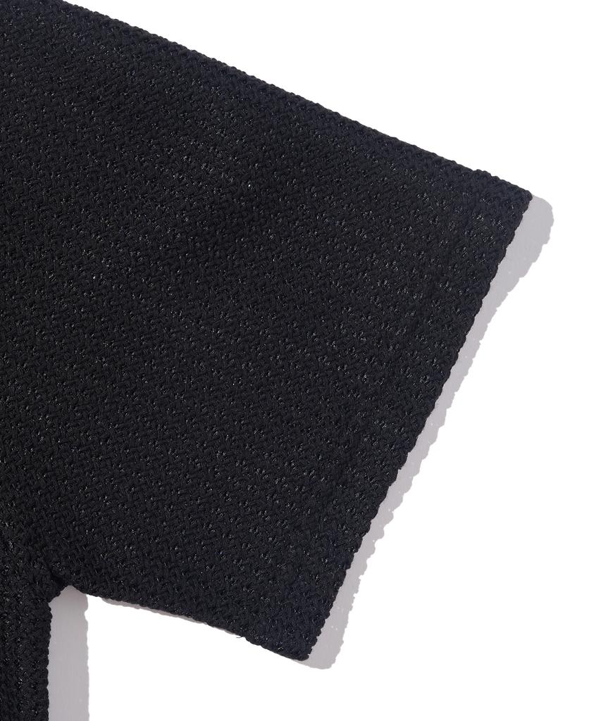 OTHERFITS Summer Mesh Open Collar Knit (Black)