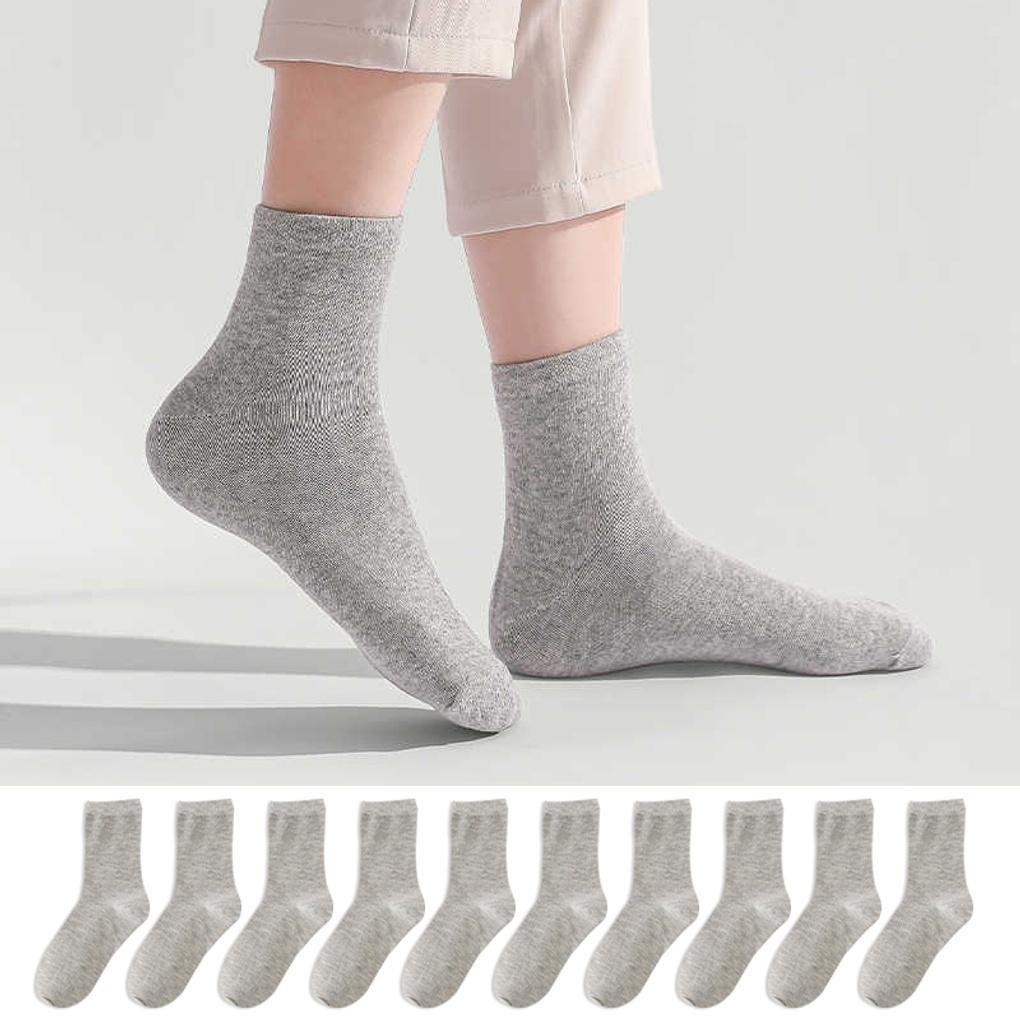 10 Paar Damen Essential Premium Einfache Wadenlange Socken