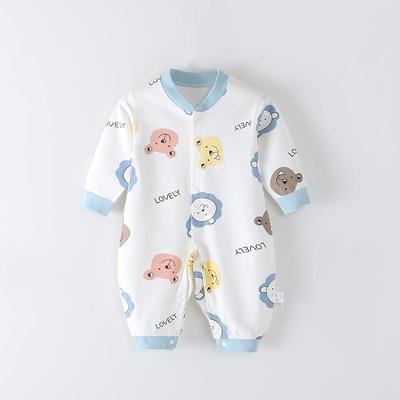 Baby-Strampler mit langen Ärmeln aus gekämmter Baumwolle für Neugeborene – Frühling & Herbst