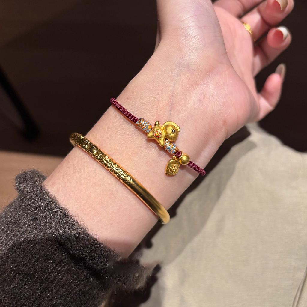 Hot Selling Pony Coin Braided Bracelet Zodiac Year Horse Bracelet Versatile Bracelet