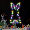 2Pcs LED Easter Hanging Fairy Lights with Suction Cup Cute Bunny Window Light Battery Operated for Festive Atmosphere Decoration