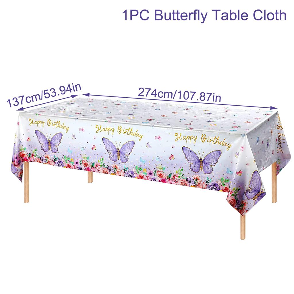 Butterfly Disposable Tablecloth Butterfly Hawaii Mermaid Birthday Party Decor Kids Wedding Party Supplies Baby Shower