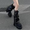 Fashion Designer Women's High Boots Platform Knee High Heeled Shoes Winter 2025 Goth Motorcycle Boots New Walking Chelsea Mujer Botas