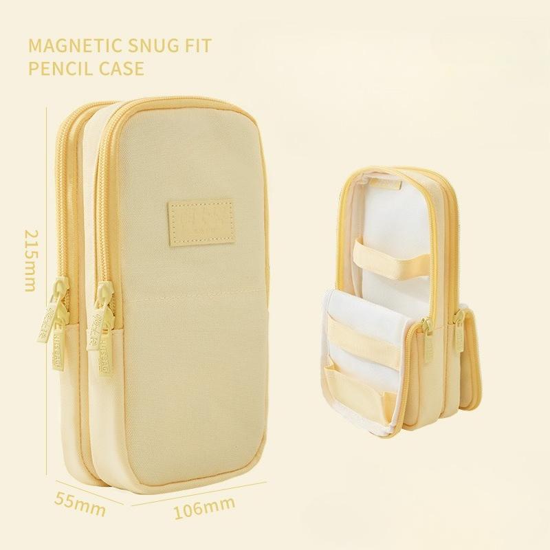 

Stationery Box Magnetic Pen Bag High Beauty Ins Style Large Capacity Stationery Box for Girls жёлтый