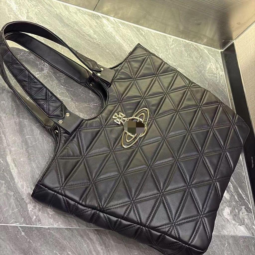 Saturn Argyle Large Tote: Lightweight Women's Handbag, Spacious Commuter & Mommy Bag