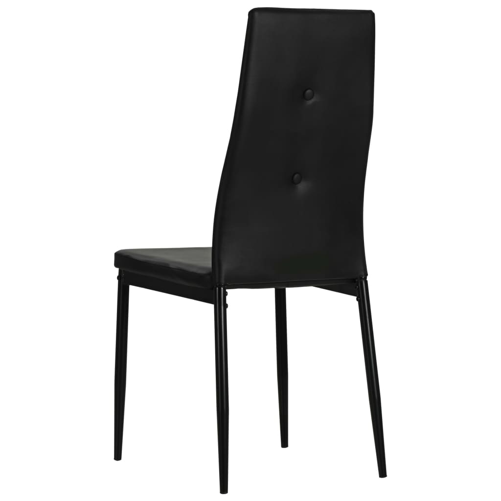 Vidaxl Dining Chairs, 4 Pcs, Black, Upholstered In Faux Leather