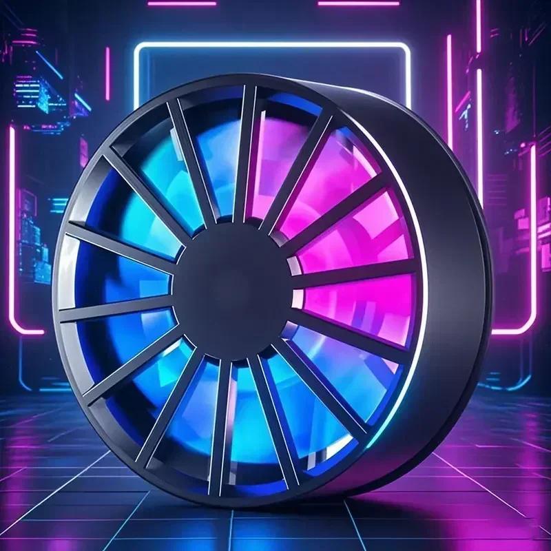 Phone Radiator Portable Magnetic Phone Cooler Low Noise Light Weight Fan with RGB Light Fast Cooling for Phone Tablet PUGB Game
