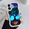 World Life Tree Mobile Phone Case for iPhone 17 16 15 14 13 12 11 Air Pro Max Plus Wavy Edge TPU Colorful Cover Cover Pretty