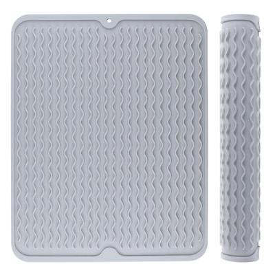 Silicone Dish Drying Mat Heat Resistant Drying Mat For Kitchen Counter Sink Refrigerator Drawer Liner Kitchen Drying Mat