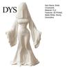 Dark Aesthetic Figurine Ghost Bride Statue, Vintage Headless Bridal Sculpture with Veil Mermaid Gown, Bedroom Shelf Decor Matte White DIY Unpainted
