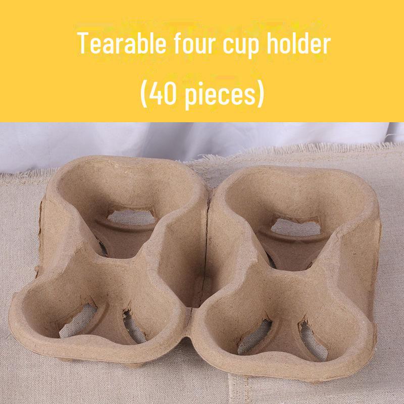 Enhanced Milk Tea Cup Holder: Tearable Into 2 or 4 Sections, Perfect for Beverages and Pulp.
