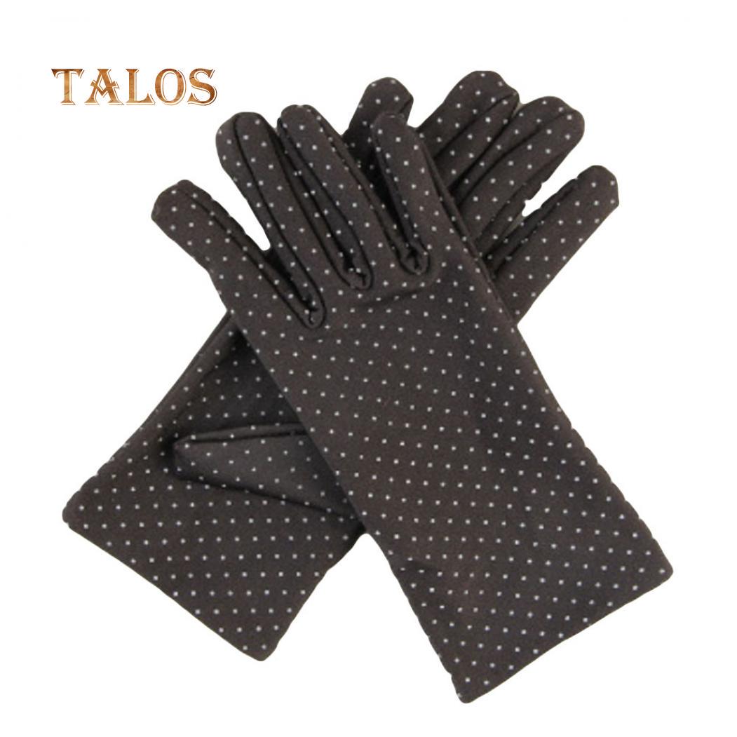 

Talos Женские солнцезащитные перчатки в горошек с эластичными варежками чёрный