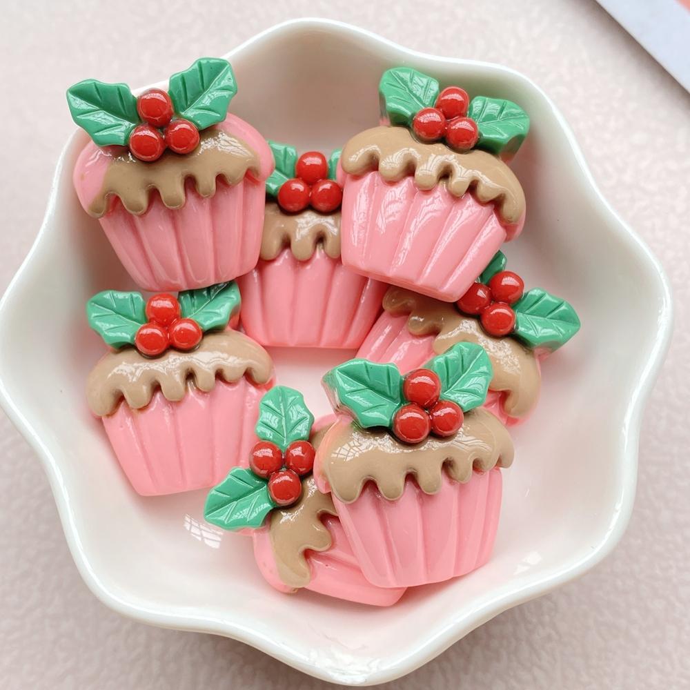 10Pcs New Cute Resin Cartoon Christmas Snowman, Tree Series Flat Back Scrapbooking DIY Jewelry Craft Decoration Accessories