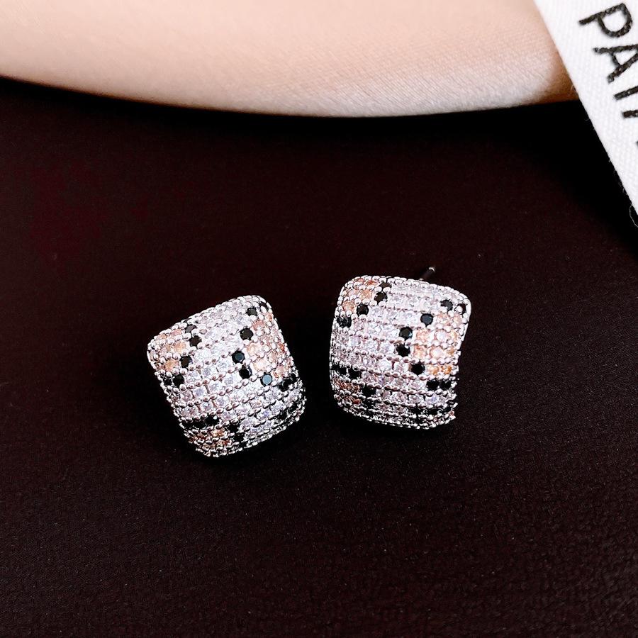 Vintage medieval zircon irregular geometric texture earrings stud earrings personalized earrings women