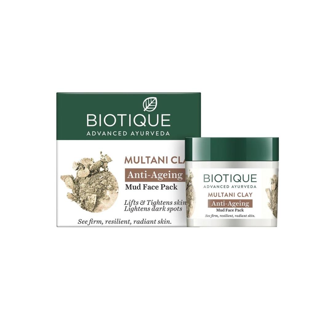 Biotique Multani Clay Anti Aging Mud Face Pack 75gm – Natural Firming Mask for Glowing Skin, Wrinkle Reduction
