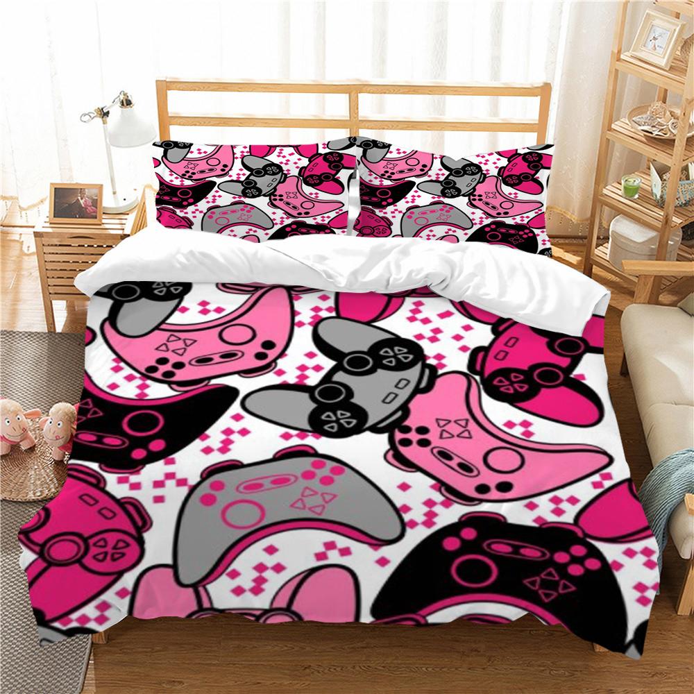 Zestaw pościeli 3D Gamepad Miękka poszwa na kołdrę Kołdra Poszewki Domowa pościel Narzuty Narzuta na kołdrę