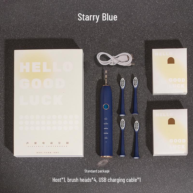 Nowa szczoteczka soniczna dla dorosłych z miękkim włosiem DuPont - Bezprzewodowa indukcja, Szybkie ładowanie, Niestandardowe pudełko prezentowe