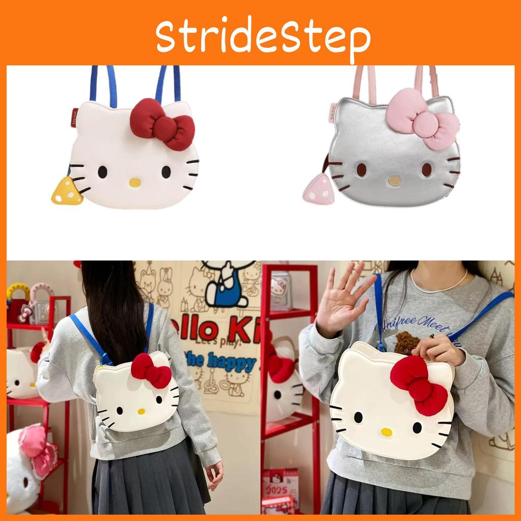 Red Cat Bow Cartoon Cute Backpack Student Leisure Bag For Use Daily
