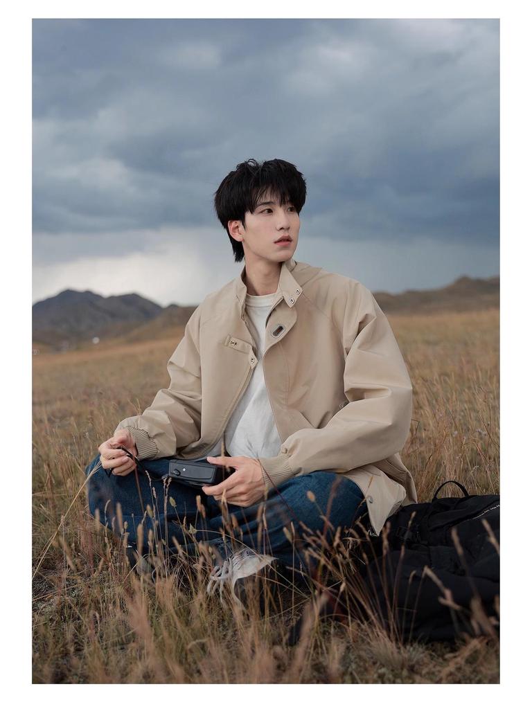 Men's Trendy Japanese Stand Collar Workwear Jacket - Autumn Collection