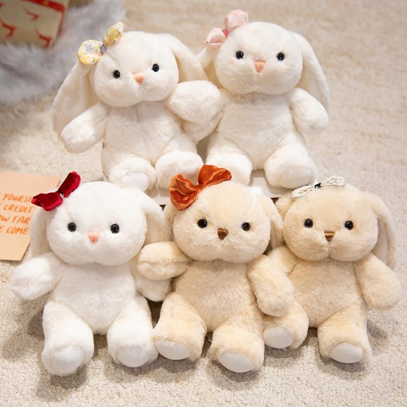 Cute Rabbit Doll Bowknot Rabbit Plushies Animal Ornaments Easter Bunny Stuffed Plush Toys Happy Easter Party Decor For Home