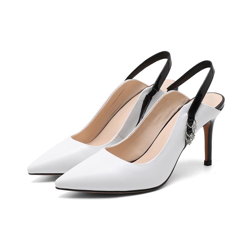 

Жіночі туфлі на високих підборах Meotina Натуральна натуральна шкіра Тонкі туфлі на підборах Туфлі з пряжками з натуральної шкіри Жіночий розмір 39 35 білий