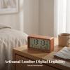 Digital Alarm Clock Easy to Read Wooden Compact for Nightstand