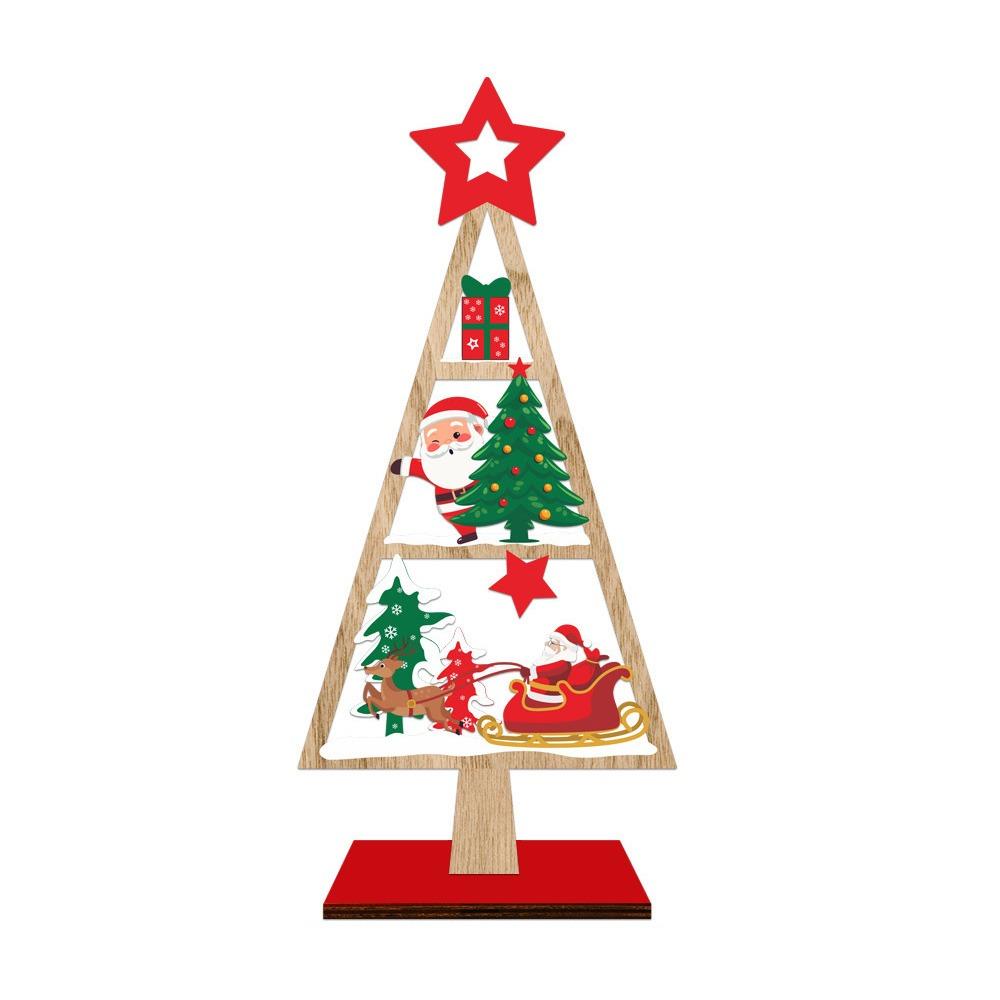 Multicolor Christmas Decoration Xmas Tree Shape Tabletop Ornament  Holiday Decoration