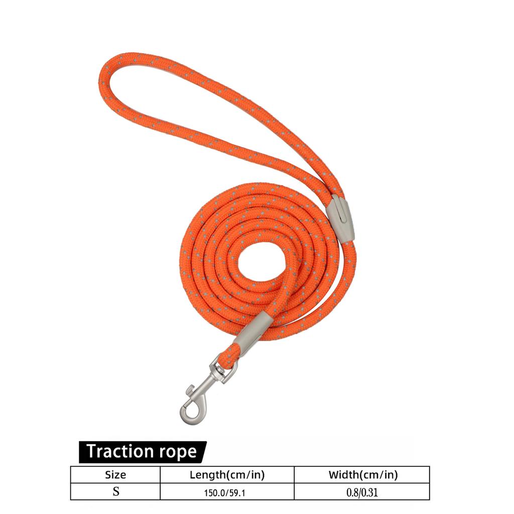 Strong Pet Dog Leashes Night Reflection Rope Guard Dog And Cats Walking Training Leash With Harness Collar Lead Strap 150CM Long
