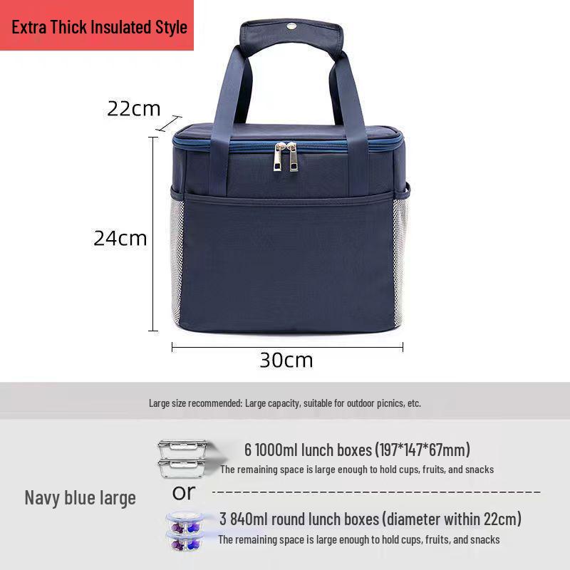 Customizable Large Capacity Handheld Insulated Lunch Bag with Thickened Aluminum Foil