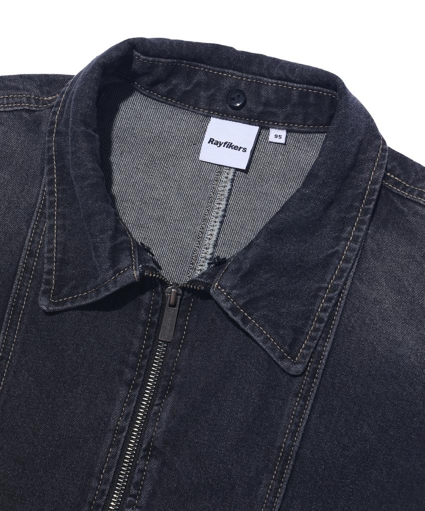 RAYFIKERS Vintage Collared Denim Jacket Mr1Ju014_Black