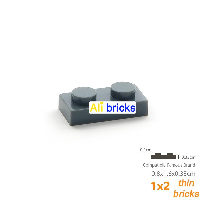 200pcs 1x2 Plate Brick Building Blocks Baseplate 3023 Accessories Bulk Parts Developing Classic MOC Brick Toys for Kids