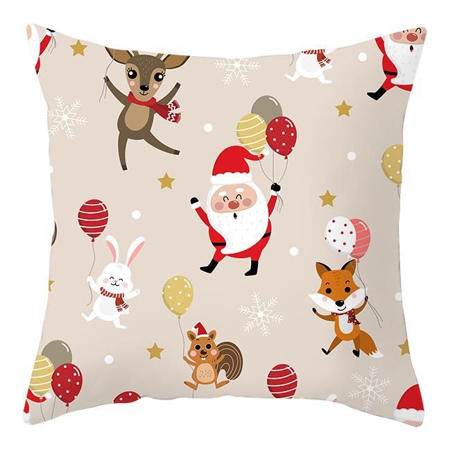 Cartoon Christmas Dog Car Pattern Pillow Case Festive Home Decoration Office Car Cushion Pillow Case