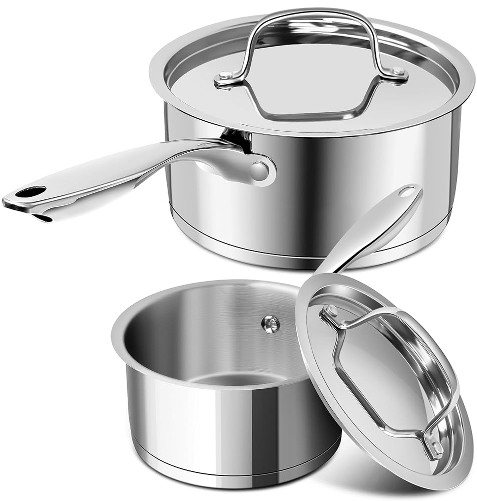 MICHELANGELO 304 Stainless Steel Soup Pot Set, Professional Three-layer Composite Pot Bottom, Suitable for All Stoves and Ovens