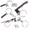 LOKIPA Halloween-Haarreif 6-teiliges Set trickreiches Haarband Kostümartikel Axt Schere Nägel
