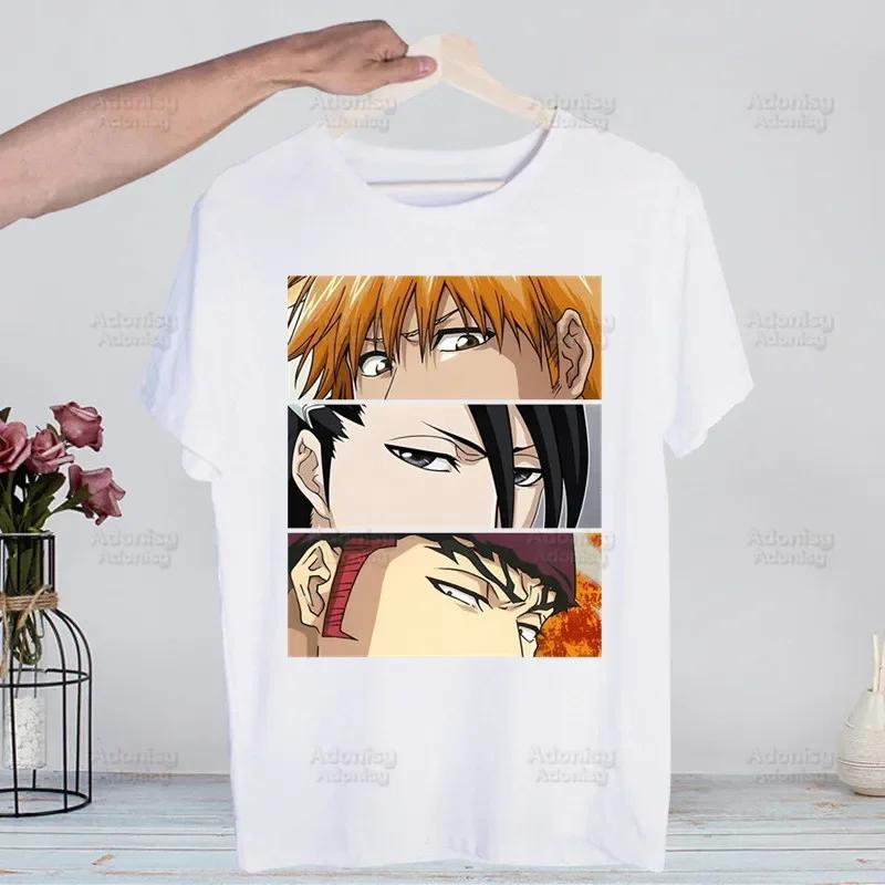 Bleach Kurosaki Ichigo Manga Anime Harajuku T-shirts Summer Men Hip Hop Funny Tshirt Streetwear t shirts Short Sleeve Tops