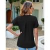 YYFS Camicette e camicie con scollo a V a maniche corte con stampa tinta unita primavera estate casual alla moda da donna