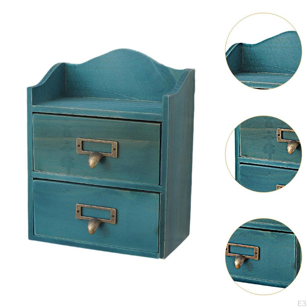 Organizador de escritorio de 2 cajones, armario de sobremesa, caja de almacenamiento para mostrador