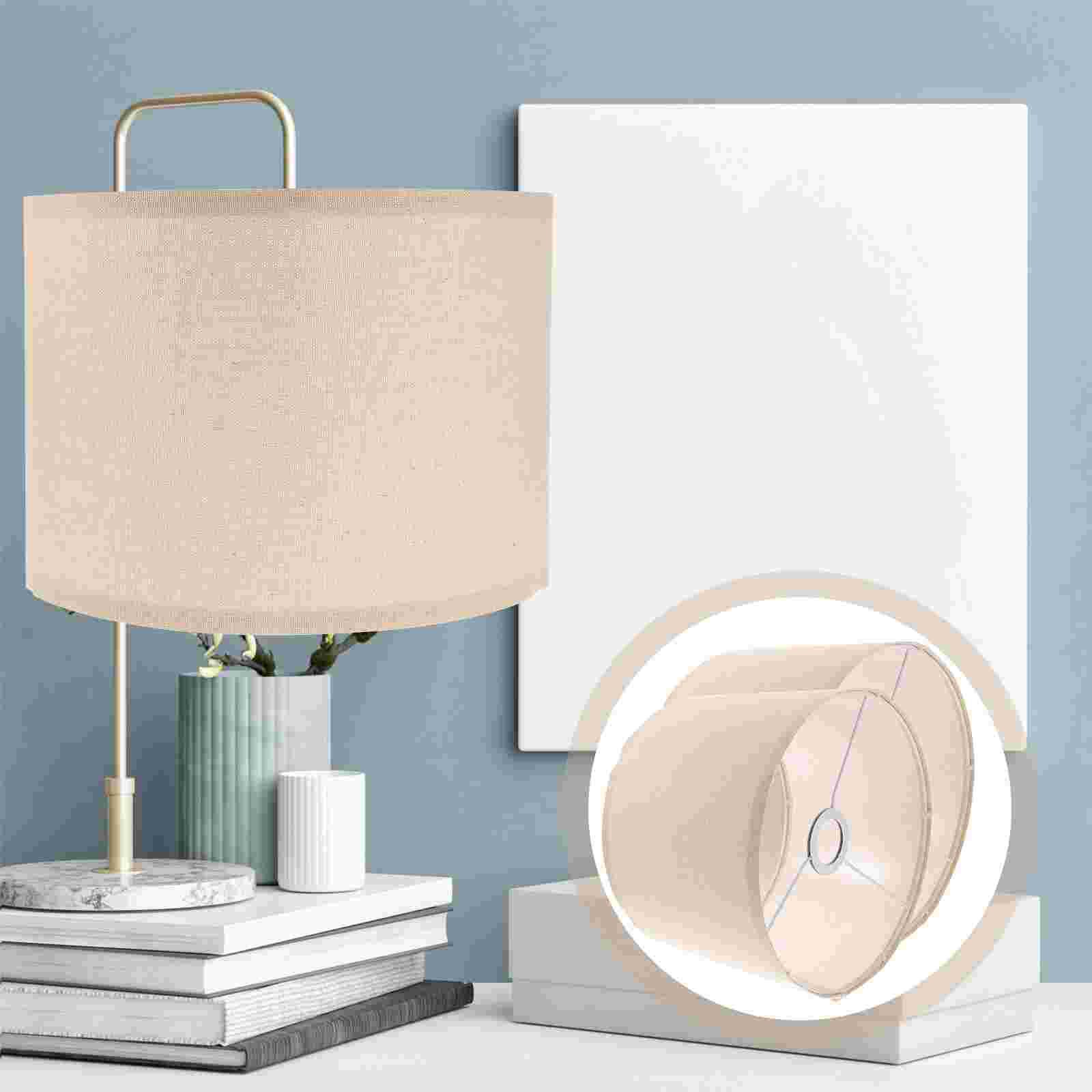 

2 Pcs Linen Fabric Lamp Shades Accessory Branches Decorative for Desk Simple Bedside світло-жовтого кольору