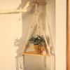 Boho Chic Triangular Wooden Floating Shelf - Wall-Mounted Corner Storage For Plants & Succulents, Perfect For Home, Bedroom, Living Room Decor