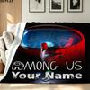 1PC Among Us Custom Name Patterned Flannel Blanket Suitable For All Seasons for Home Decor Warmth and Comfort Gifts Holiday Present