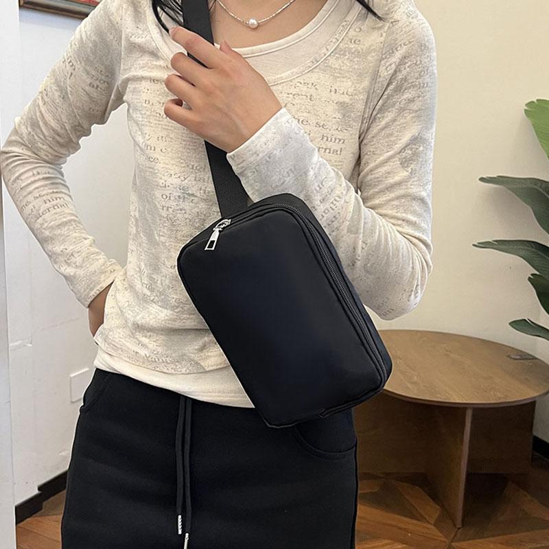 Solid Women Chest Bag Fashion Nylon Shoulder Crossbody Bags Ladies Female Waist Pack Half Moon Belt Bag Fanny Pack