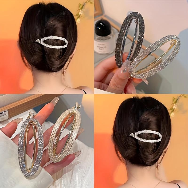 1pc Elegant Rhinestone Decorative Hair Claw Clip | Vintage Non Slip Hair Grab Clip for Women and Daily Use Wear