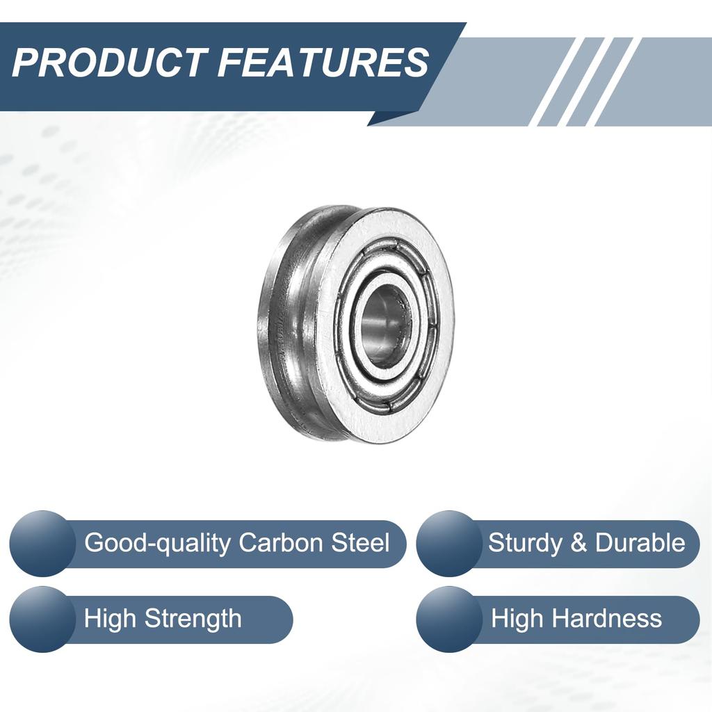 PATIKIL 12pcs Small U-Groove Ball Bearing Pulleys 4x13x4mm Miniature Pulley Bearing Carbon Steel Rail Trucks for Clinical Motion System Replacement