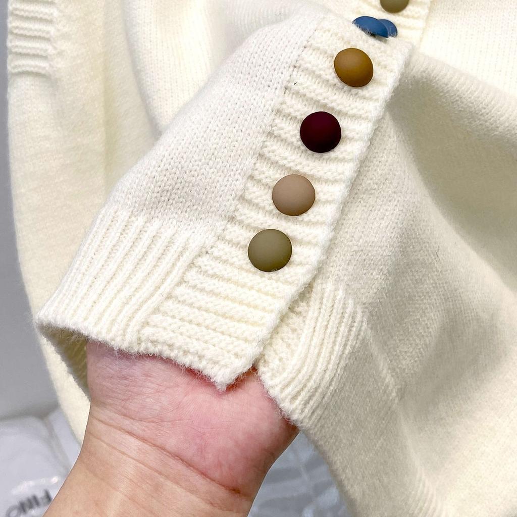 Korean, Rainbow, Single Breasted, Knitted Shoulder, Women's, Sweater, Stacked Cardigan, Vest