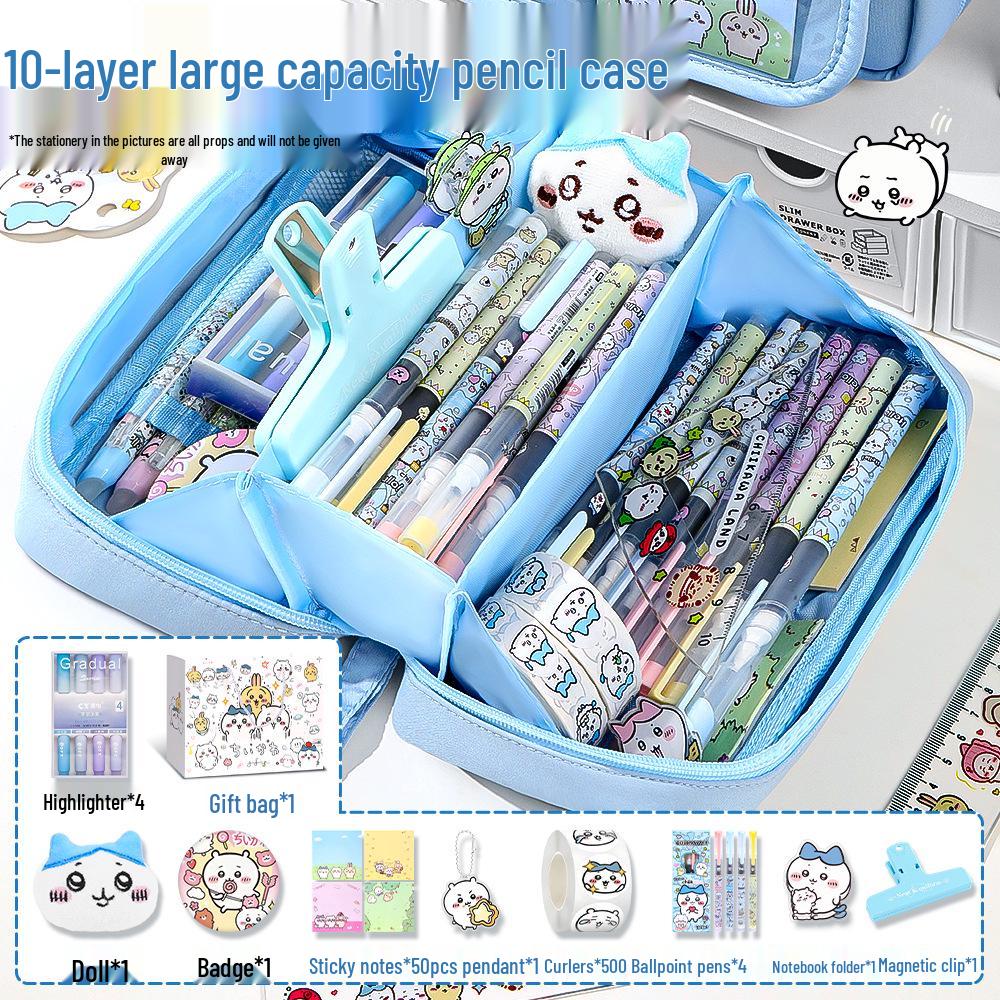 Chiikawa Cute Badge Pencil Case for School-Age Kids