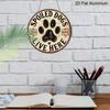 2D Flat 1pc, 8x8 In Round Aluminum Metal Art Logo, Dog Paw Print Slogan Pet Dog Paw Home Decoration Theme, Durable, Pre-Drilled, High Quality