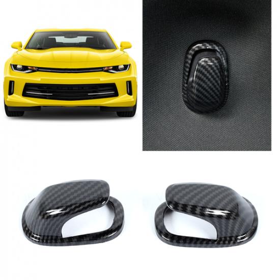 Carbon Fiber Grain Roof Top Small Hook Cover Trim For 2010-2015 Chevrolet Camaro