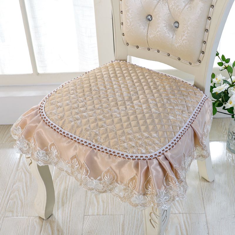 

European-Style Dining Chair Cushion High-End Fabric Chinese Chair Seat Cushion Four Seasons Universal Non-Slip Dining Table Chair Cover Cover Stool Auspicious light yellow 42*45cm (Chinese Neutral)