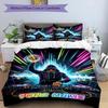 3pcs Custom Name DJ Neon Lights Show Bedding Set Printed Bedding Set Duvet Cover Closure Includes 1 Duvet Cover & 2 Pillowcases Bedroom Decor